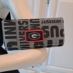 Black and Gray Text Wallet with Red Accent